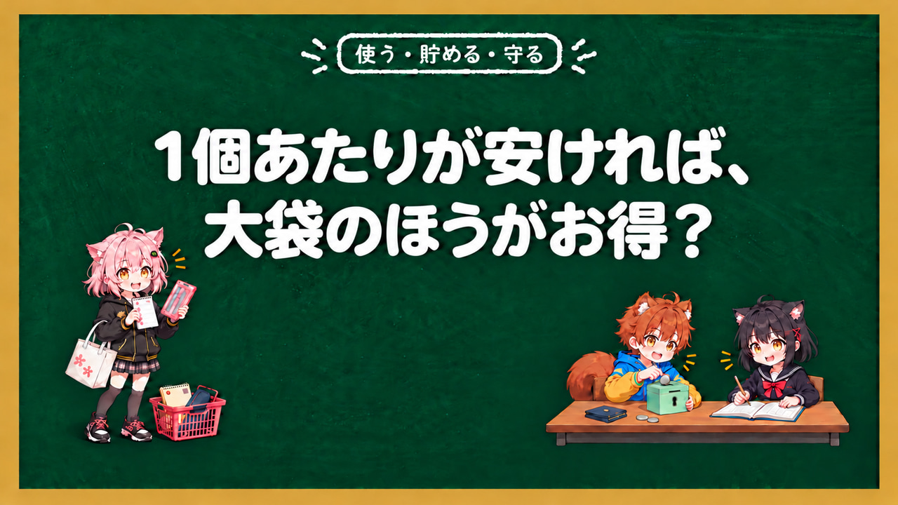 1個あたりは大袋が安いのに、少ないほうがお得なこともある？