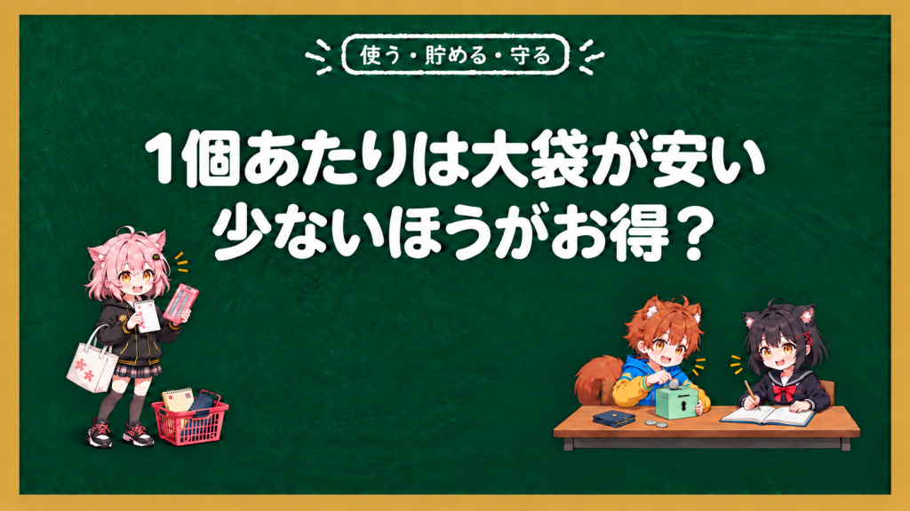1個あたりは大袋が安いのに、少ないほうがお得なこともある？